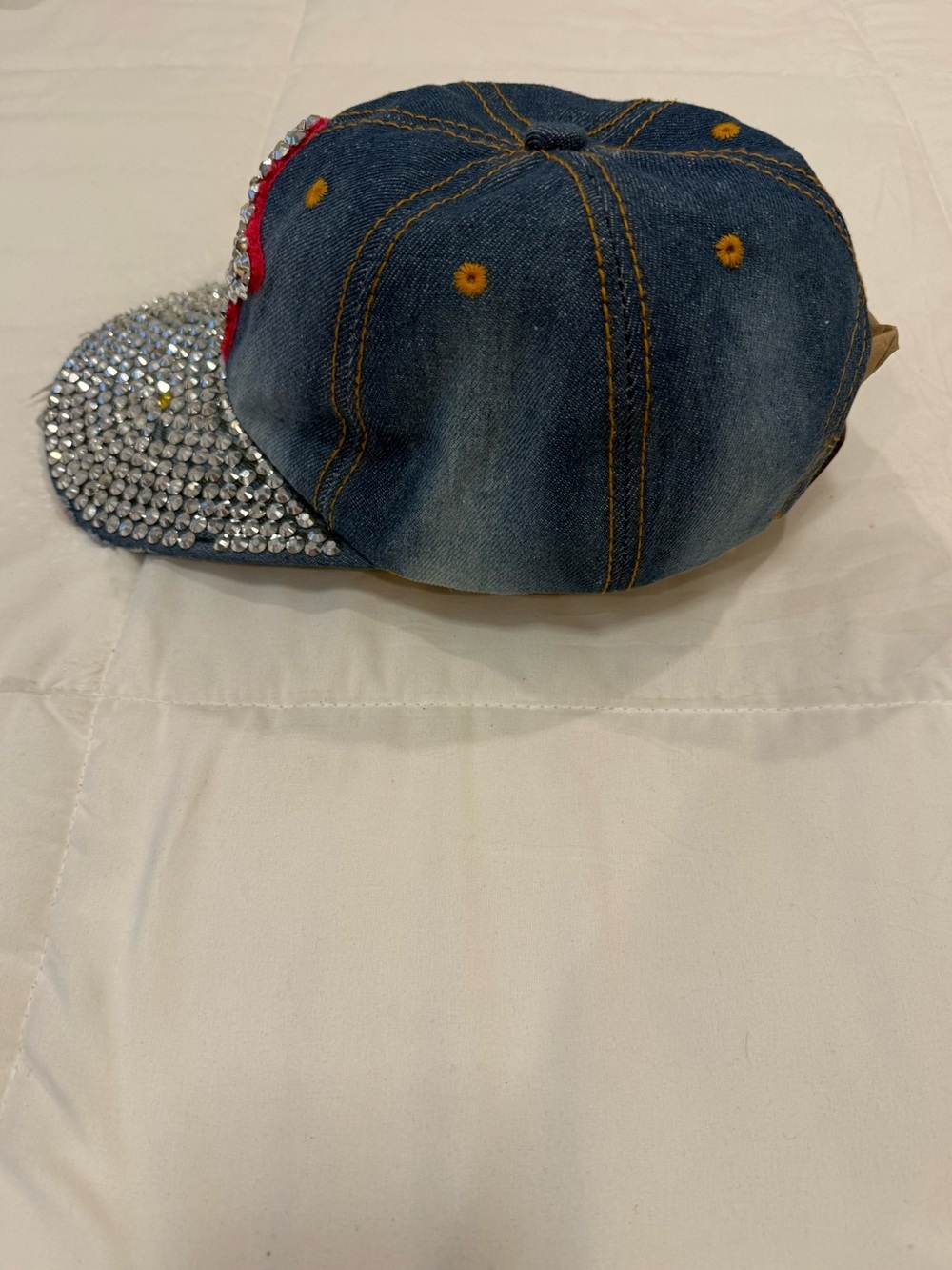 Magid Hats Distressed Denim Rhinestone Star Bling Baseball Cap Hat OS - Picture 3 of 5